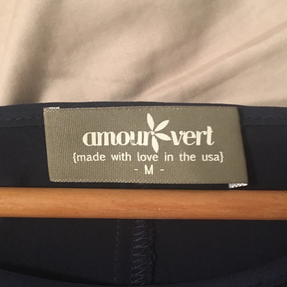 Amour Vert Navy Blue silk dress